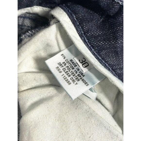 Duarte Jeans Los Angeles Dark Wash Ruched Straight Ankle Zipper Women Size 8 - Picture 4 of 5